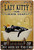 Lazy Kitty Cute Animal Typography Reproduction Vintage Metal Tin Sign for Café Decoration