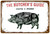Cuts of Pork Animal Vector Illustration Vintage Typography Metal Tin Sign for Kitchen Decoration