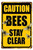Bees Stay Clear Typography Vintage Retro Metal Tin Signs Tin Metal Sign for Décor & Home Décor