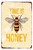 Time Is Honey Typography Vintage Metal Tin Signs Retro Metal Tin Signs for Room Décor & Office Décor