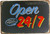 Open 24/7 Typography Vintage Tin Metal Sign Poster for Home Accessories Store Plaque