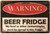 Warning Beer Fridge Vintage Typography Rustic Retro Tin Sign for Beer Pub Sign Wall Decor Plaque