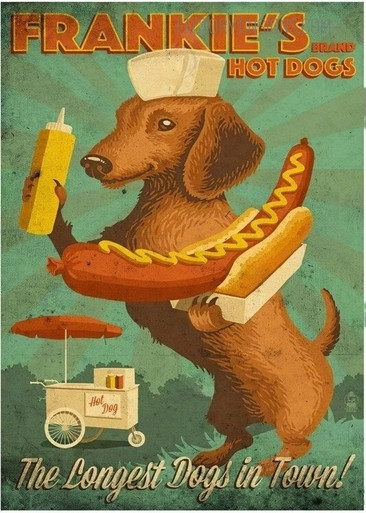Frankies Hot Dogs Ad Poster - FactoryTinSigns