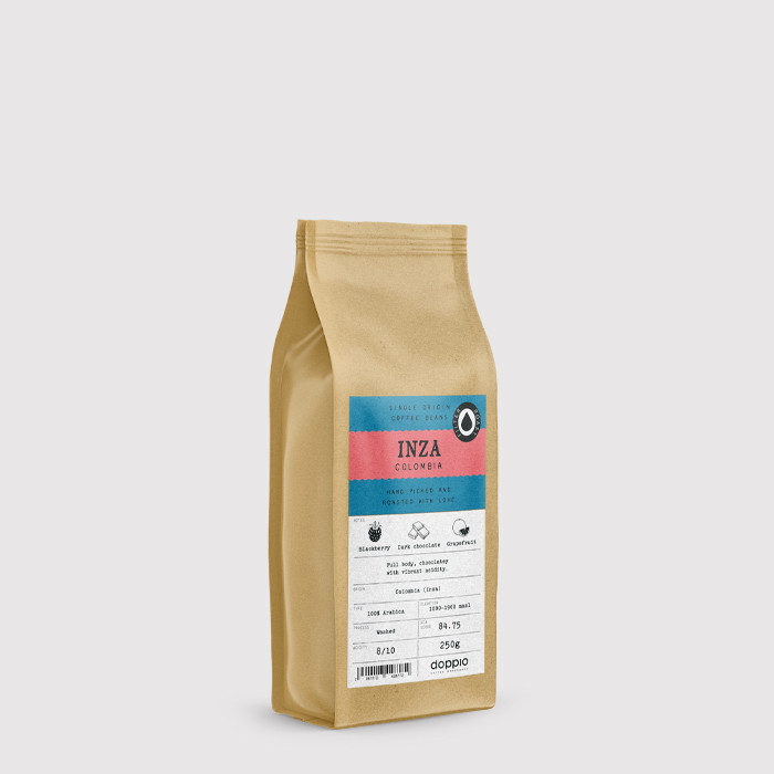 Colombia Inza Single Origin Coffee Beans in 250g Bag Size at