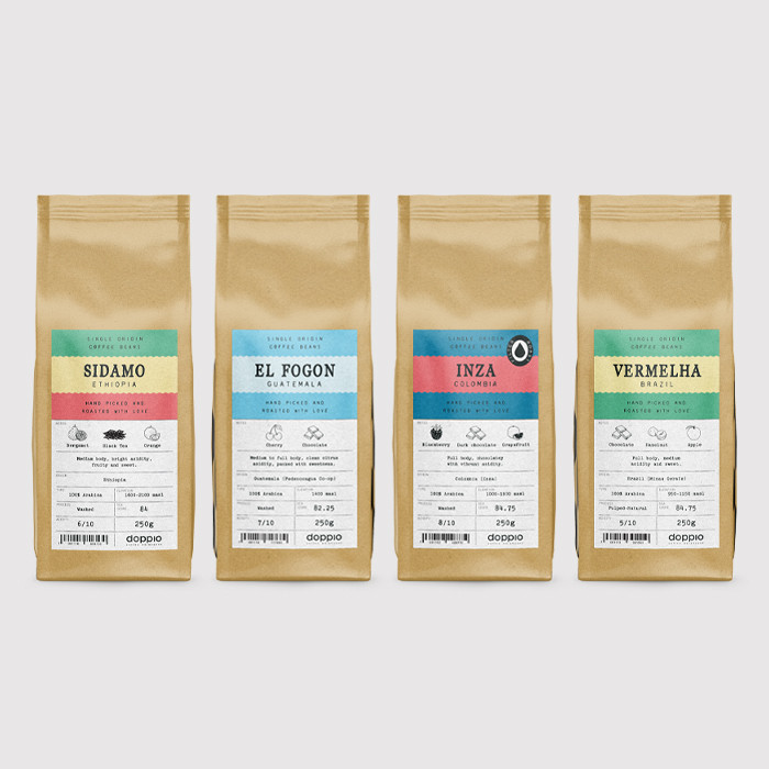 4 x 250g Selection of Single Origin Coffee Beans