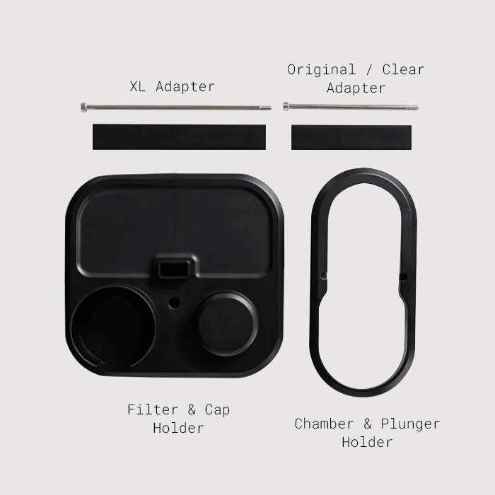 AeroPress Organizer Stand – Compact Storage For AeroPress, Filters, And Accessories (Black)