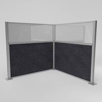 SoundSorb Acoustic Hush Panel™ Cubicle, L Shape, Pre-Configured   SoundSorb Acoustic Hush Panel™ Cubicle, L Shape, Pre-Configured
