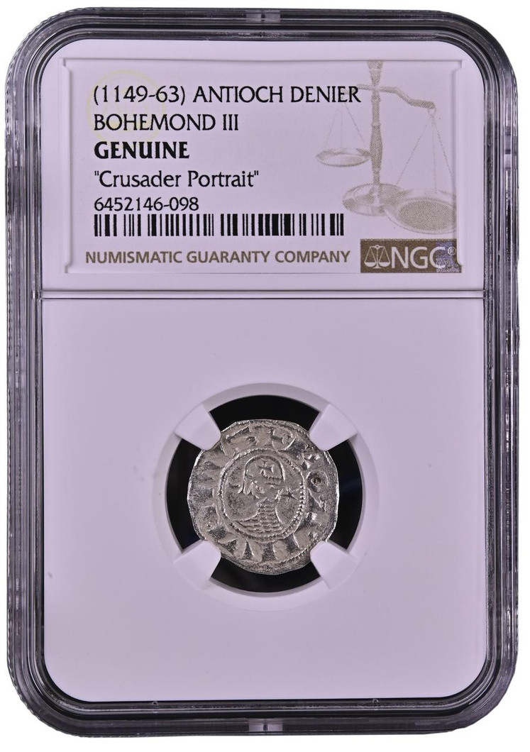 Bullionshark (1149-63) Franc Denier NGC Genuine - Coin of the Crusades 