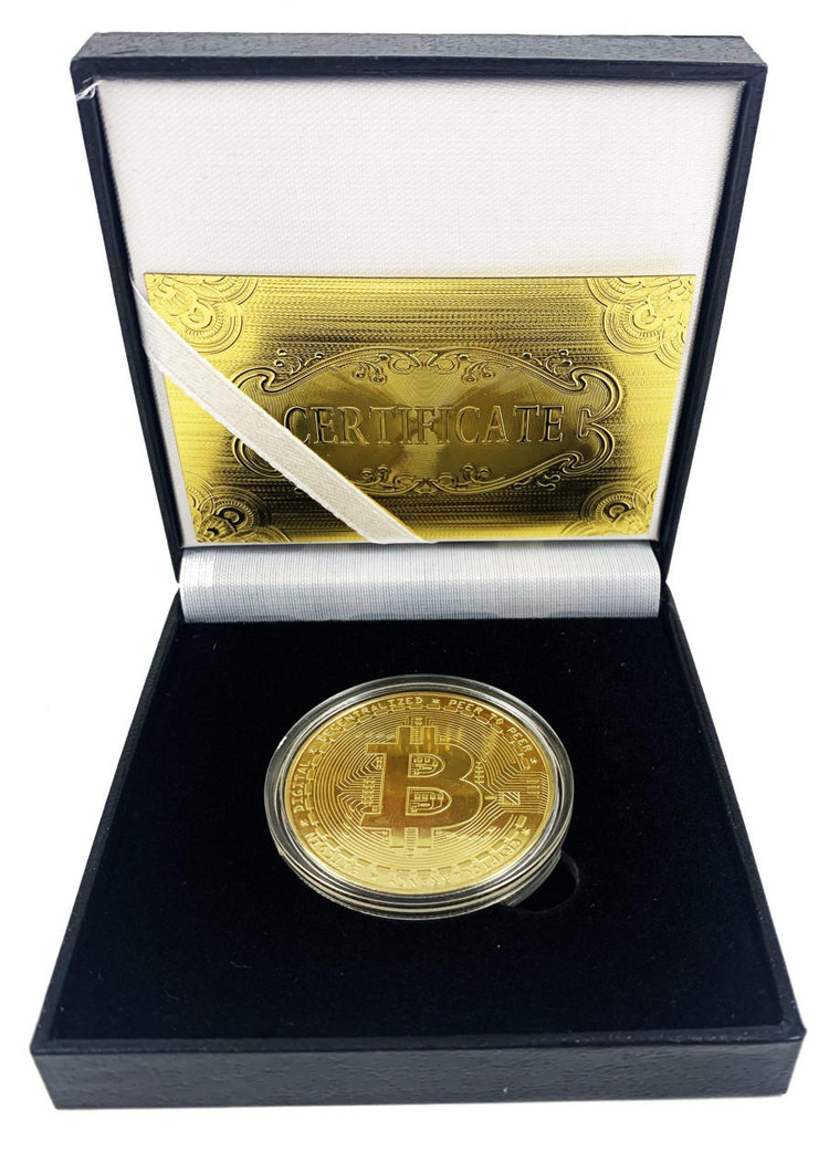 Bullionshark Gold-Plated Bitcoin Token (Black Box)(U) 