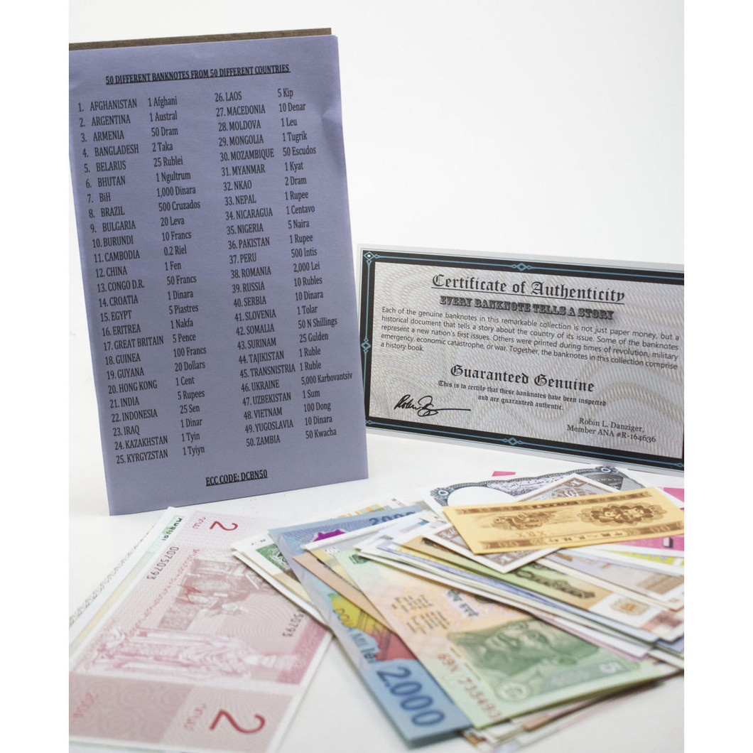 Bullionshark 50 banknotes, 50 different countries 