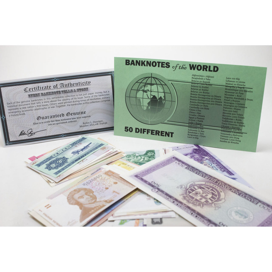 Bullionshark 50 different banknotes 