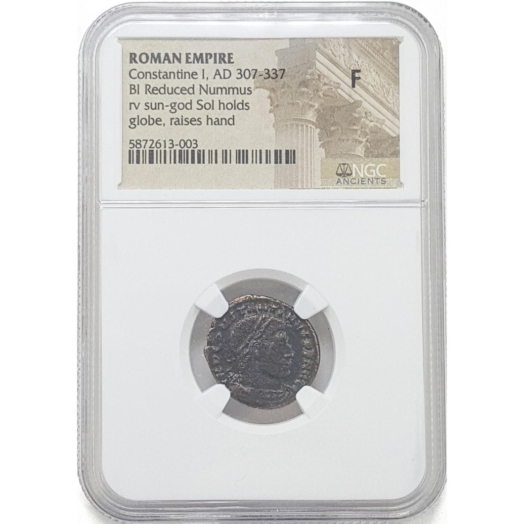 Bullionshark Roman AE of Constantine I, the Great (AD 272-337) Sol Invictus NGC (F) 