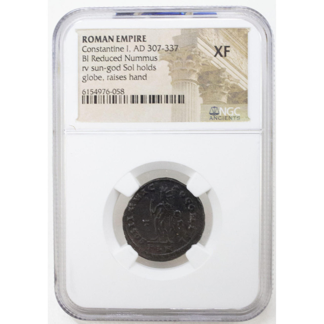 Bullionshark Roman AE of Constantine I, the Great (AD 272-337) Sol Invictus NGC (XF) 