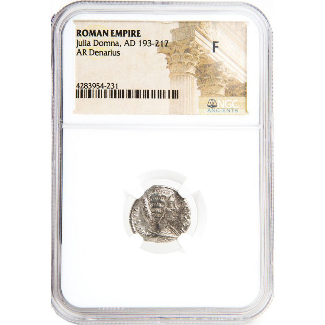 Bullionshark Roman Silver Denarius of Julia Domna (AD193-217) NGC (F) 