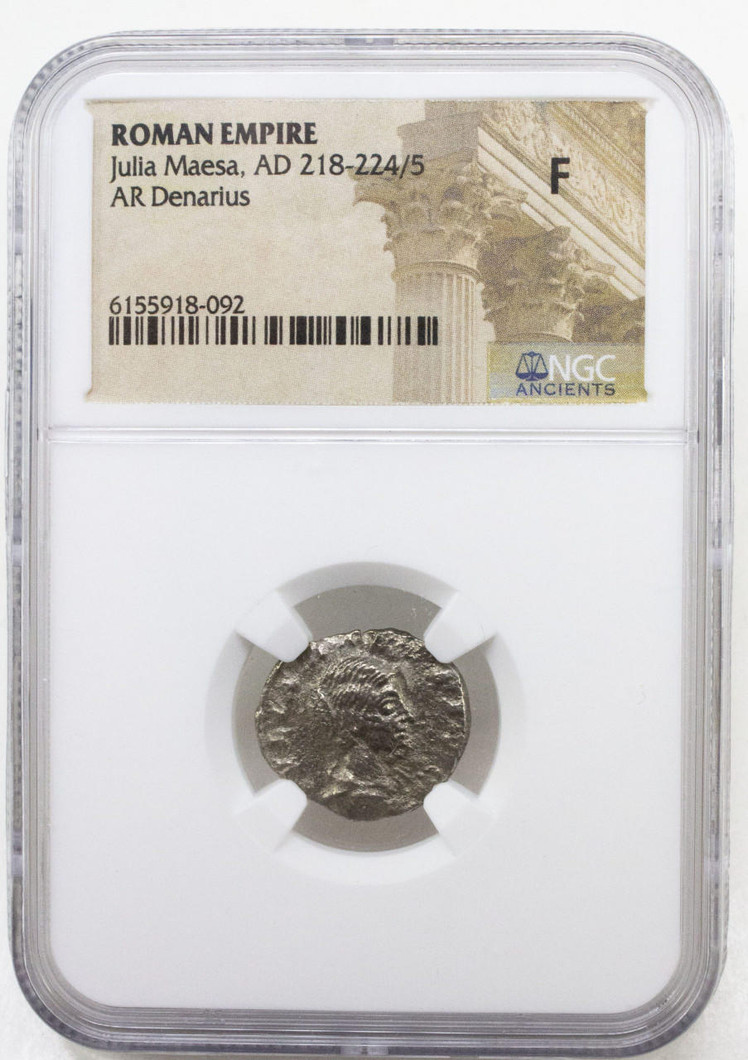 Bullionshark Julia Maesa Silver Antoninianus NGC Certified Slab (F) 