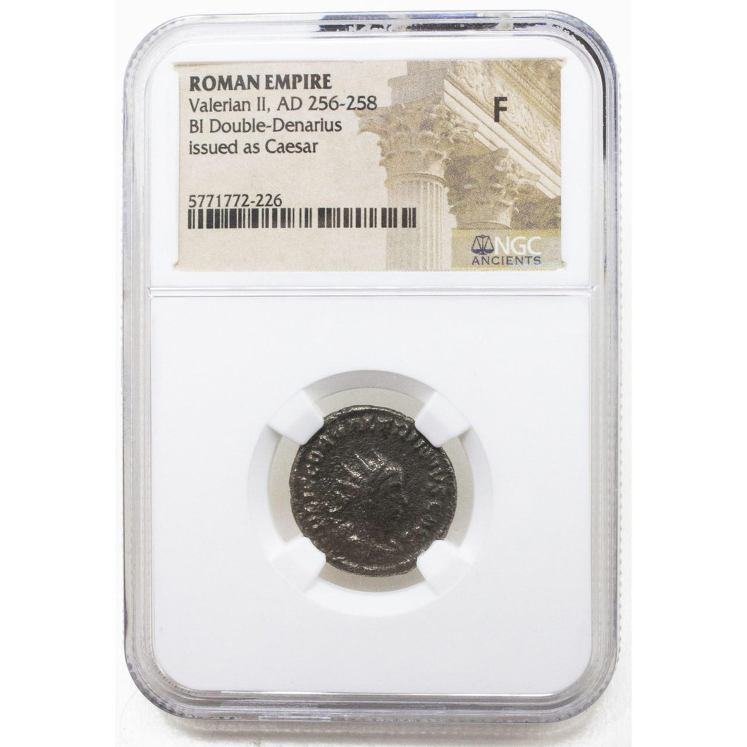 Bullionshark Roman Silver ANT of Valerian II NGC (F) 