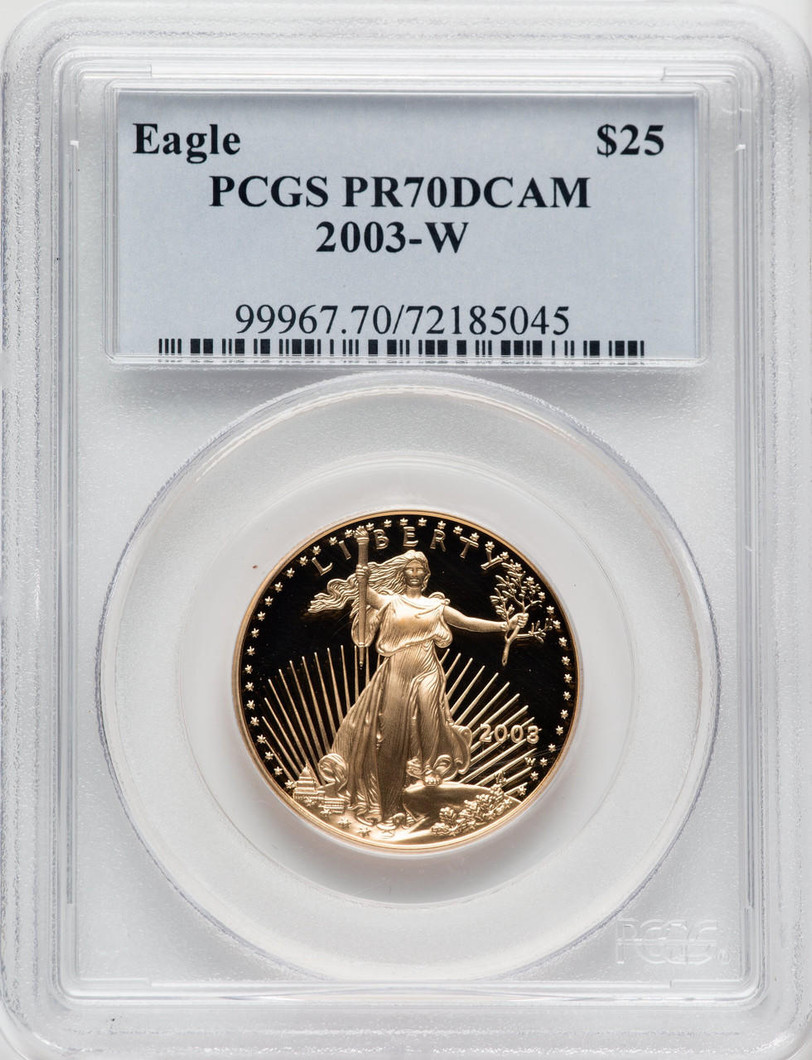 Bullionshark 2003-W $25 Gold Eagle PCGS PR70DCAM 