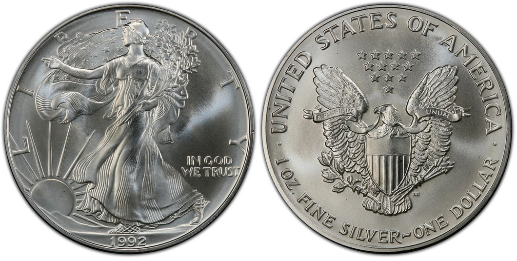  1992 Silver Eagle Brilliant Uncirculated 