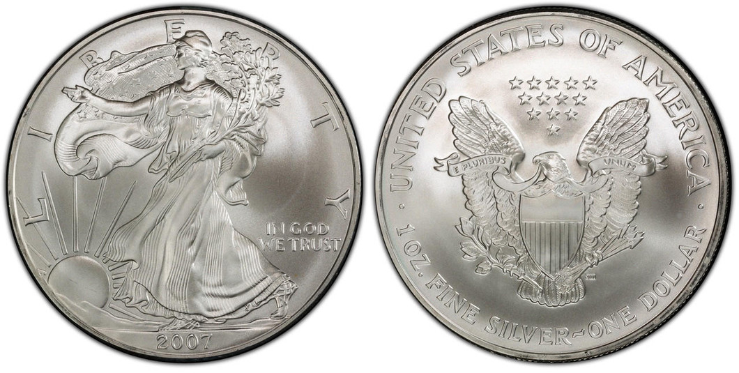 Bullionshark 2007 Silver Eagle Brilliant Uncirculated 