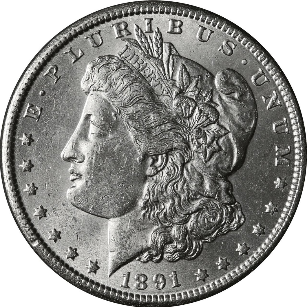 Bullionshark 1891-CC Morgan Silver Dollar Brilliant Uncirculated - BU 