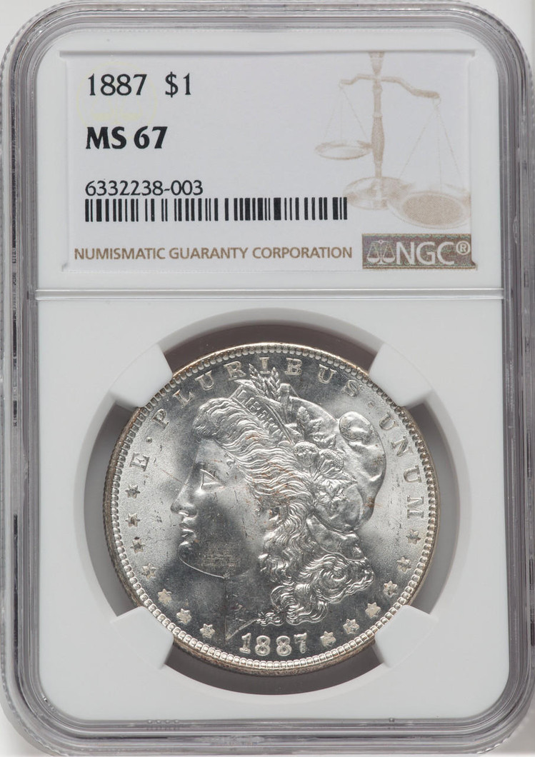 Bullionshark 1887 Silver Morgan Dollar NGC MS67 - 762161030
