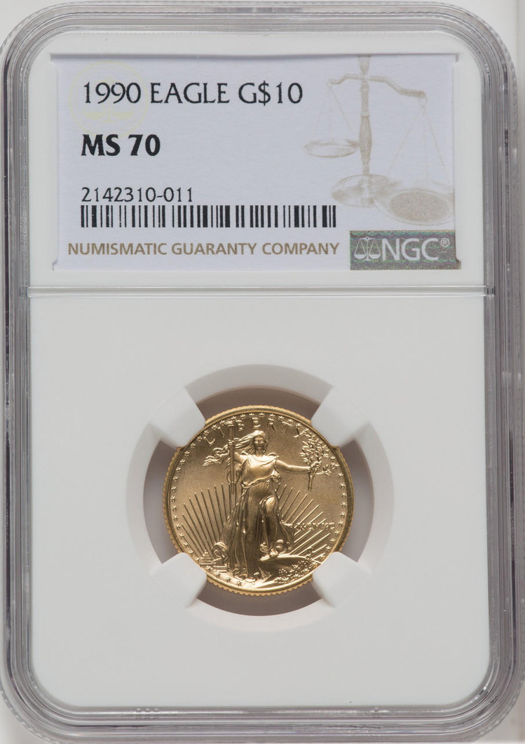 1990 $10 Gold Eagle NGC MS70