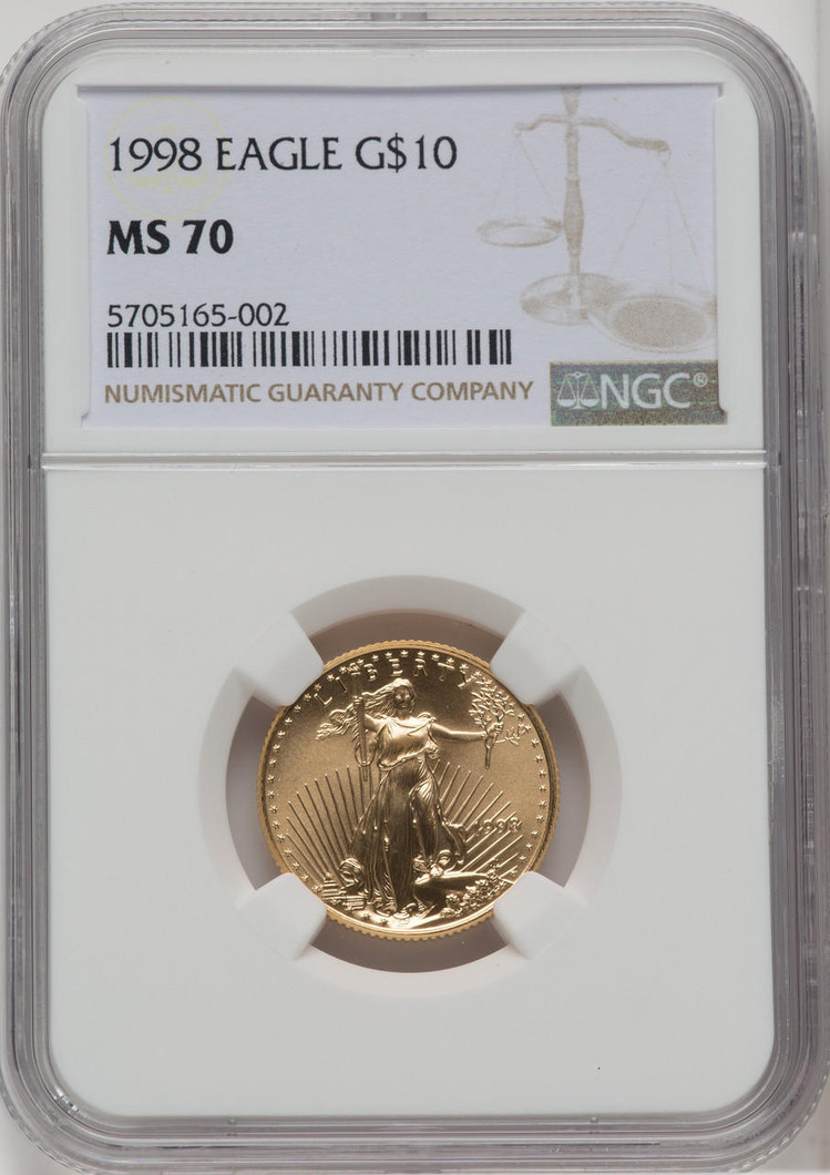 1998 $10 Gold Eagle NGC MS70