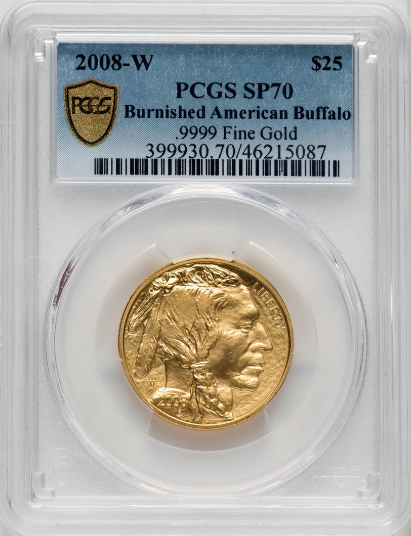 2008-W $25 Burnished Gold Buffalo PCGS SP70