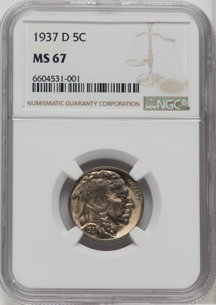 Bullionshark 1937-D Buffalo Nickel NGC MS67 - 764652012