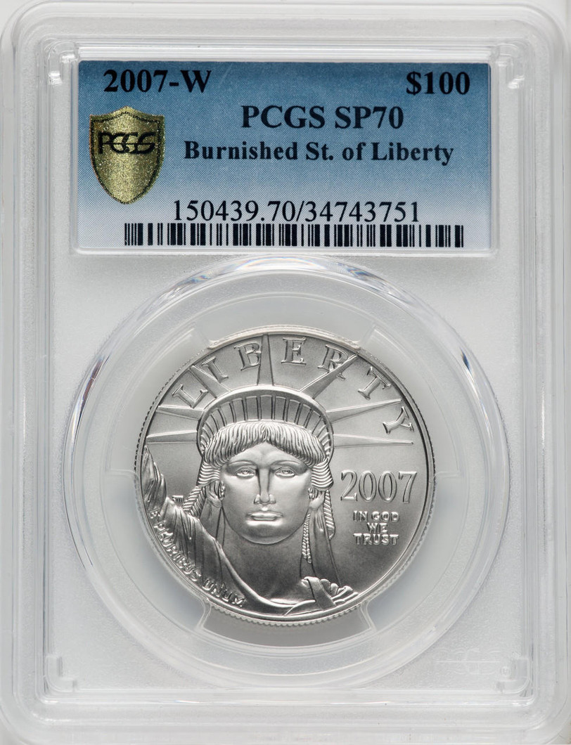 2007-W $100 Burnished Platinum Eagle PCGS SP70