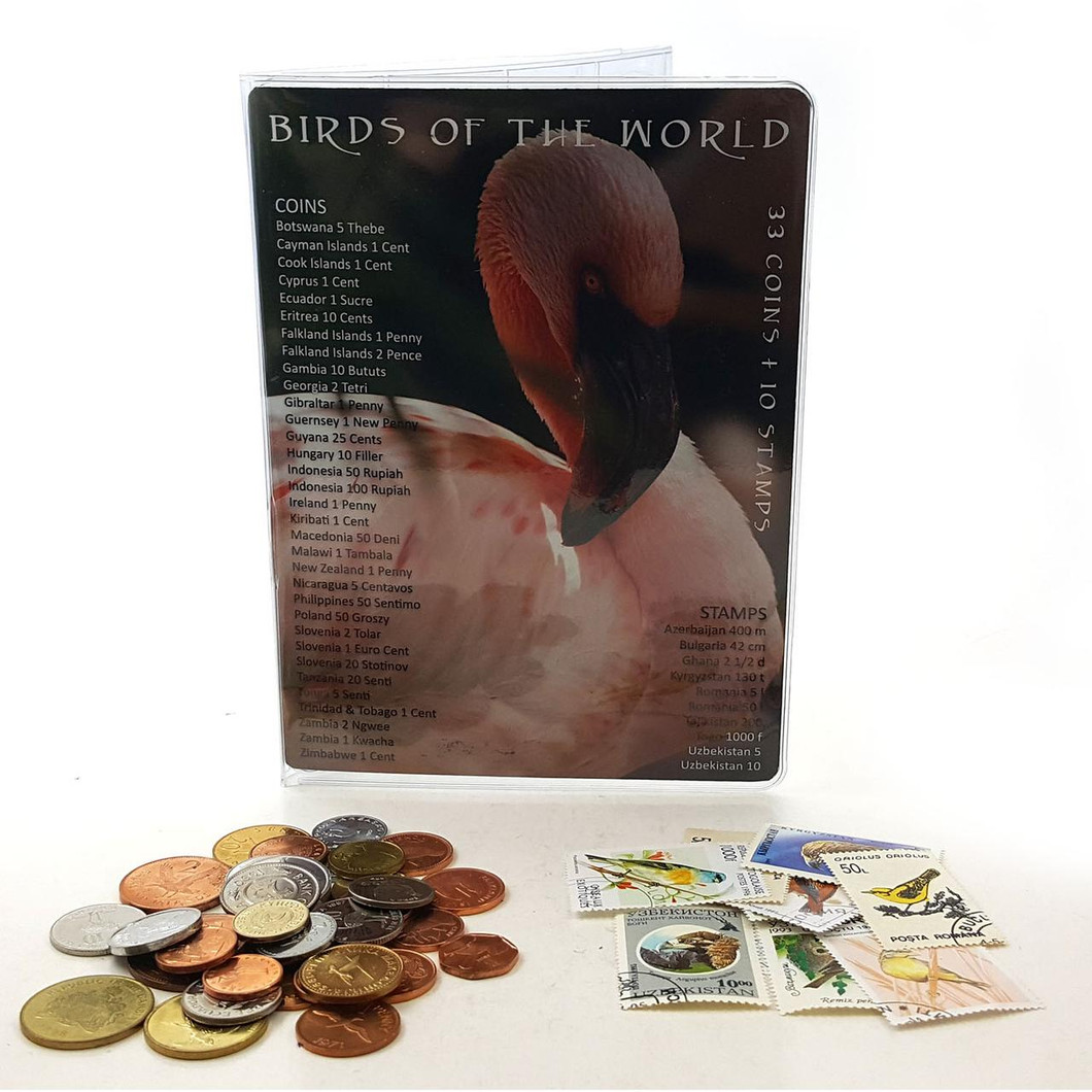 Bullionshark Bird Coins of the World: A Set of 33 Coins and 10 Stamps 