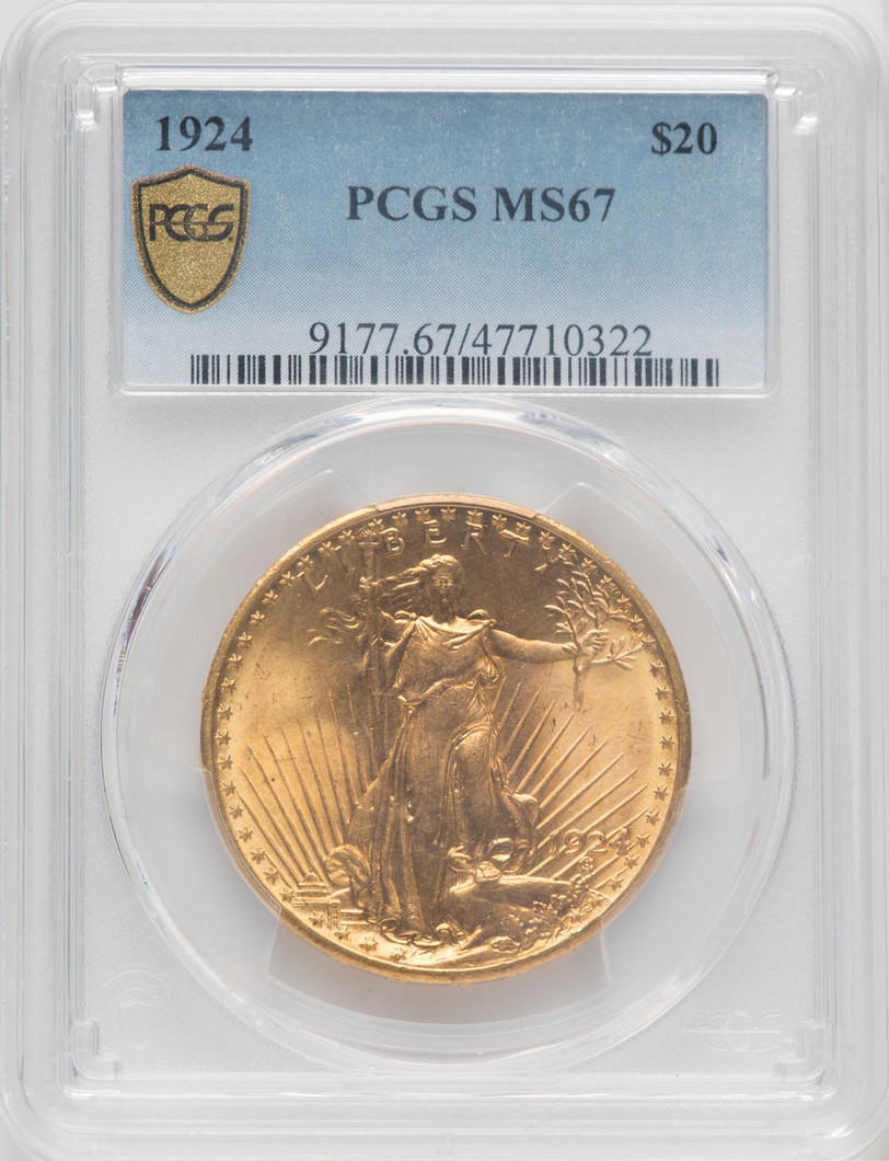 1924 $20 Saint Gaudens PCGS MS67 - 763304001