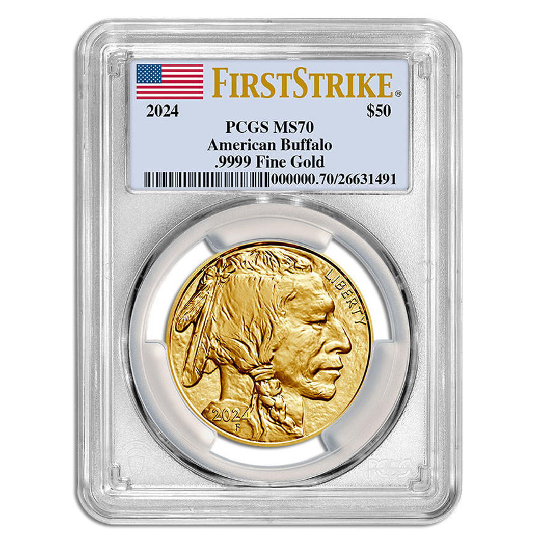 Buy 2024 50 American Gold Buffalo PCGS MS70 FS Flag Label online at