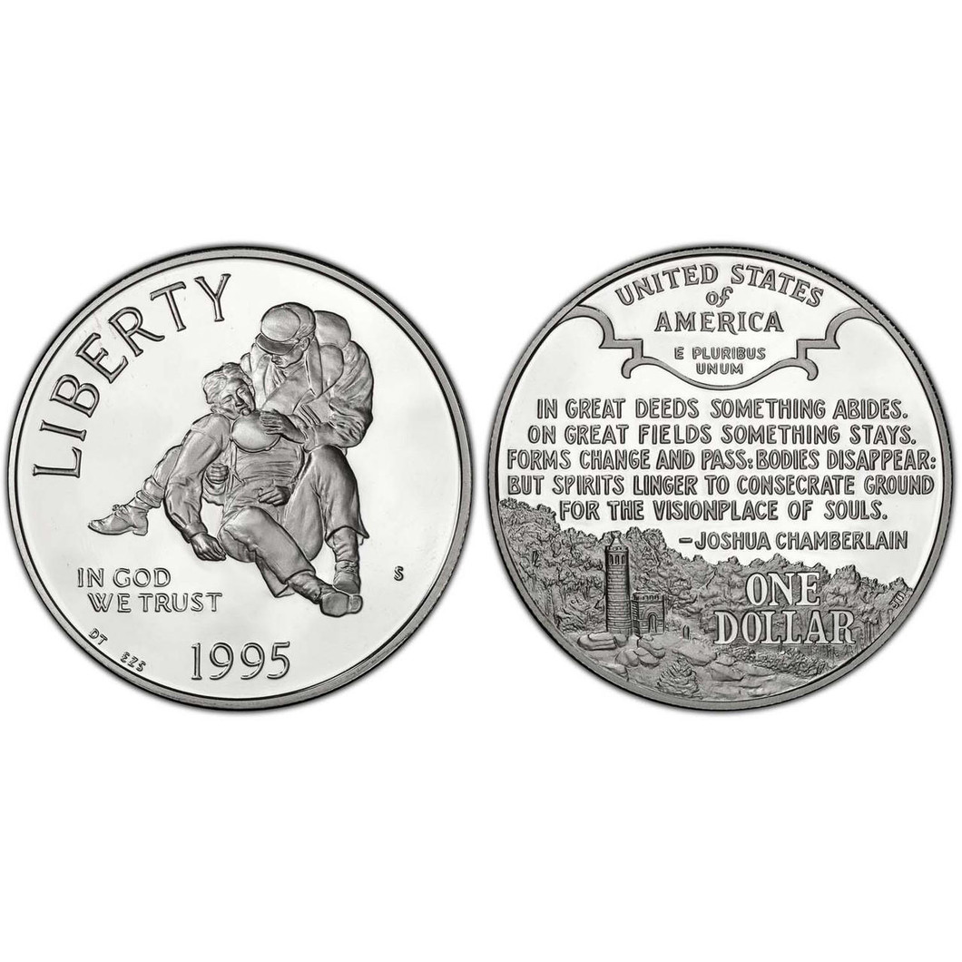 Bullionshark 1995  Civil War Dollar GEM Proof 