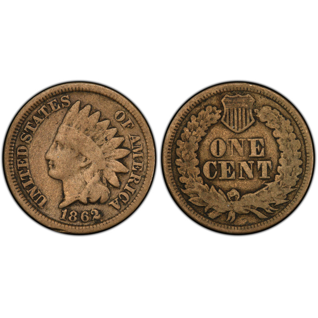 Bullionshark 1862 Indian Head Cent Circulated 