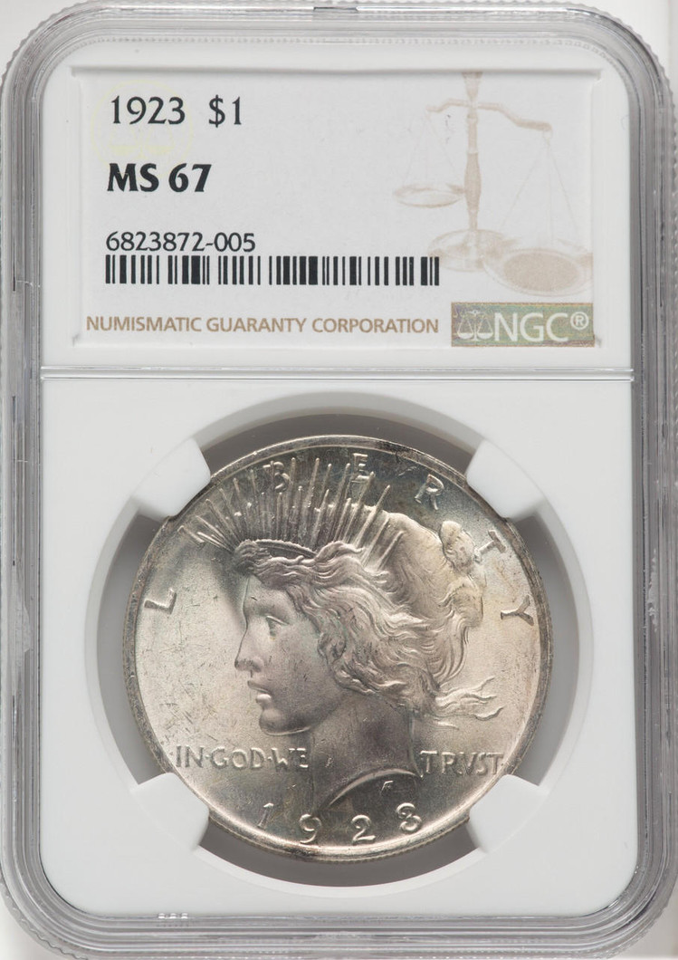  1923 Silver Peace Dollar NGC MS67 - 518448030 