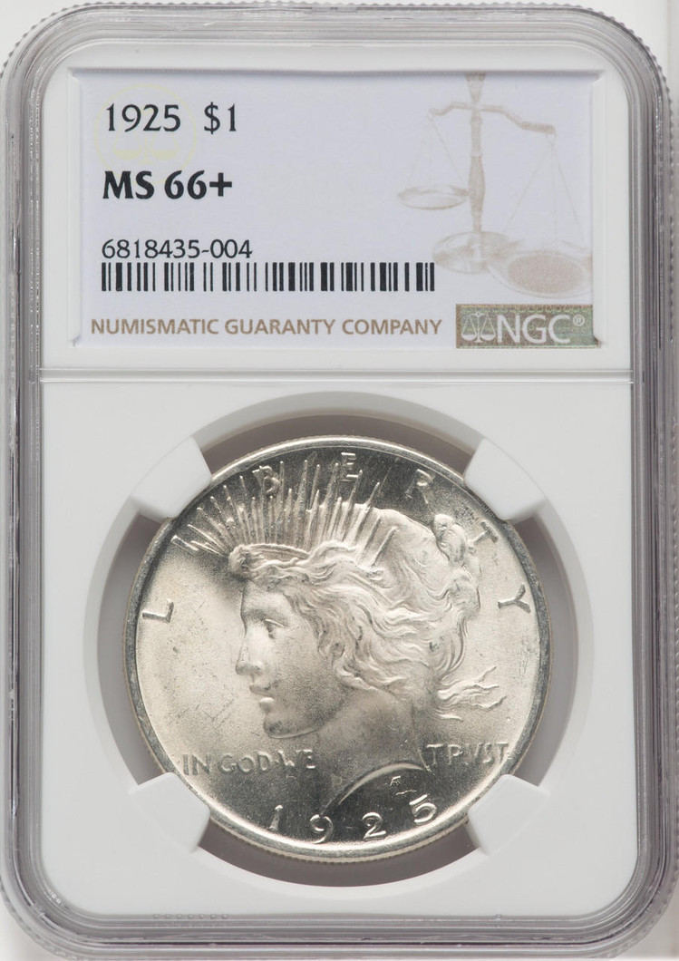 1925 Silver Peace Dollar NGC MS66+