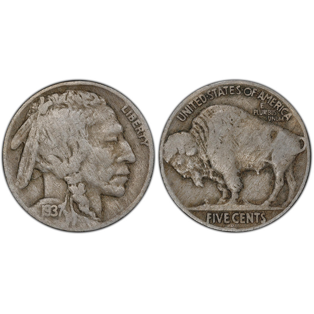 Bullionshark 1937-D Buffalo Nickel Circulated 