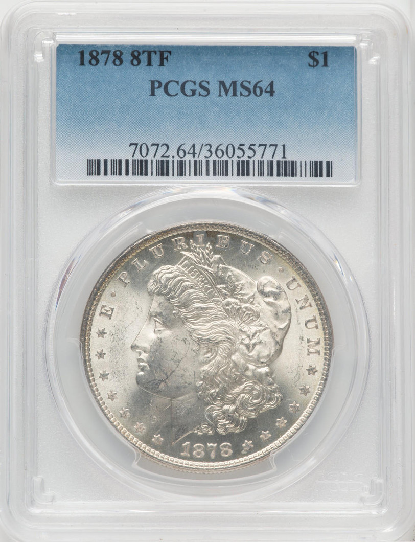1878 8TF Silver Morgan Dollar PCGS MS64