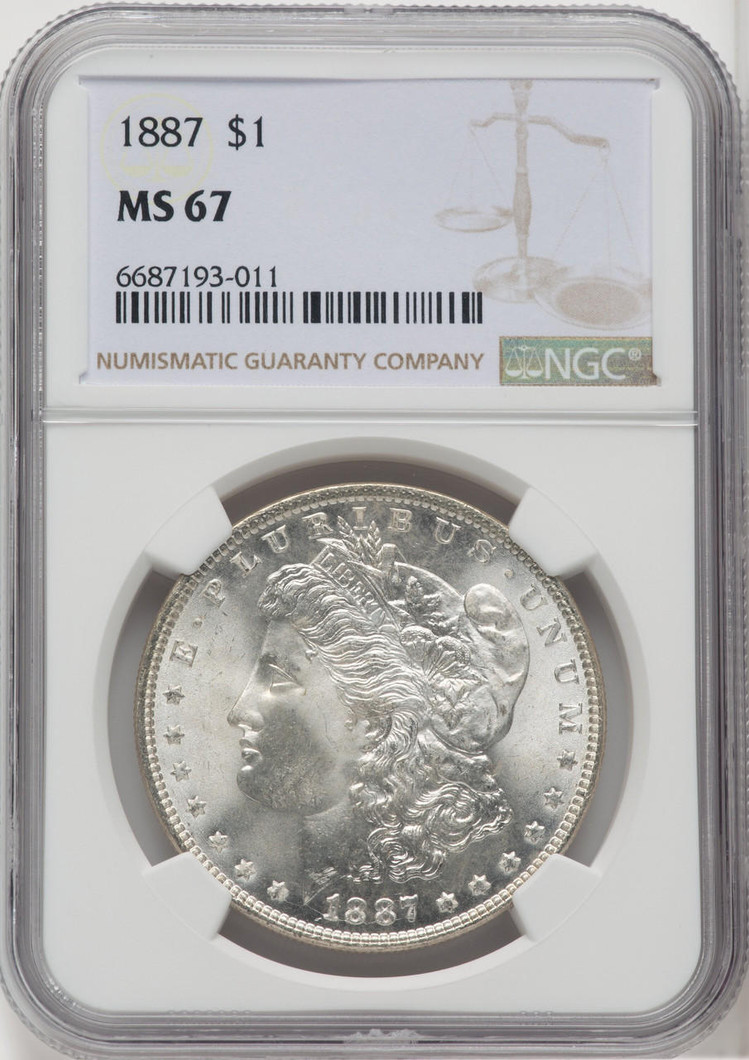  1887 Silver Morgan Dollar NGC MS67 