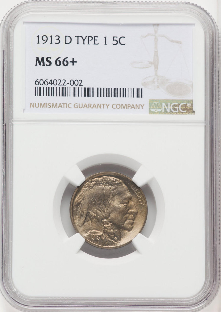  1913-D Buffalo Nickel Type 1 NGC MS66+ 