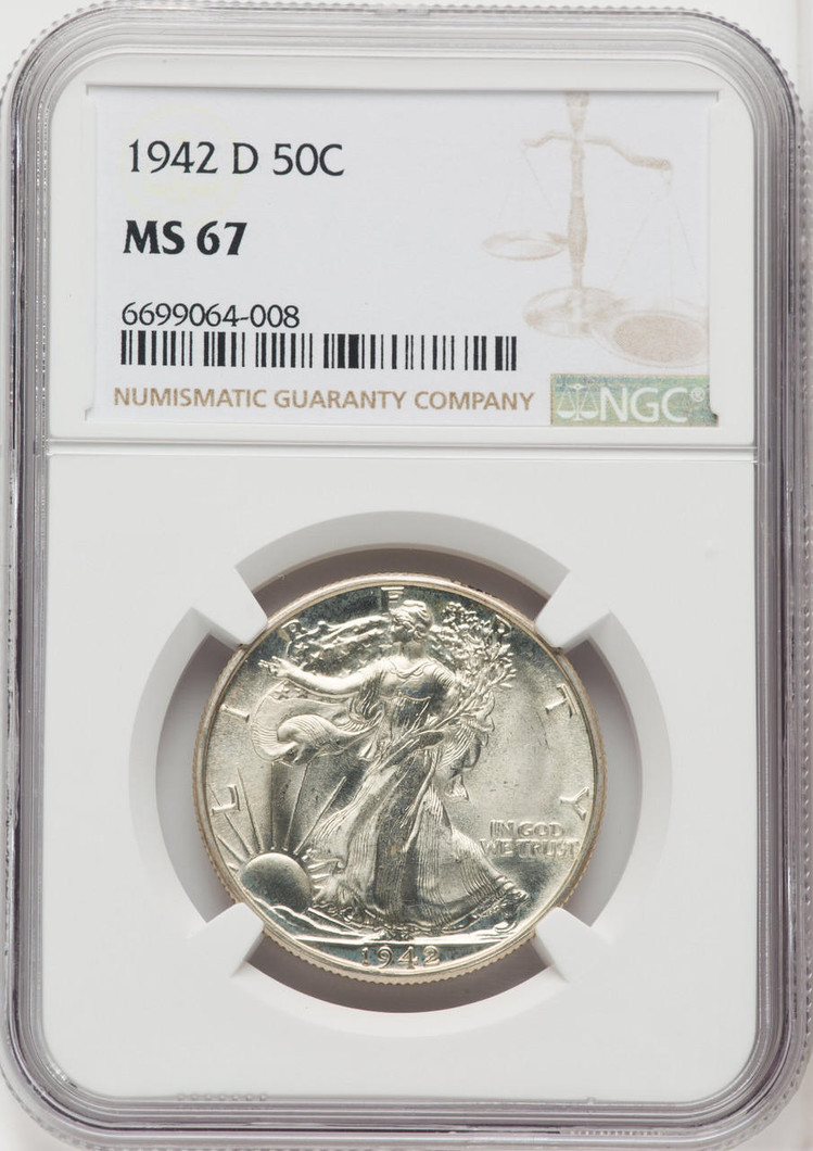 Bullionshark 1942-D Standing Liberty Quarter NGC MS67 