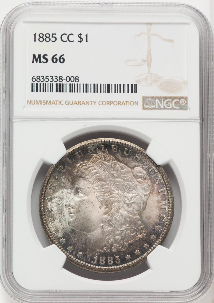 Bullionshark 1885-CC Morgan Silver Dollar NGC MS66 