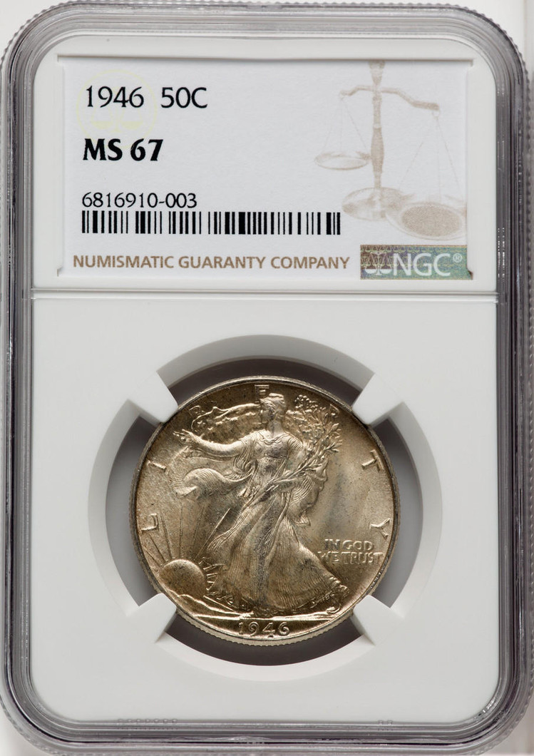 1946 Walking Liberty Half Dollar NGC MS67 - 518925024