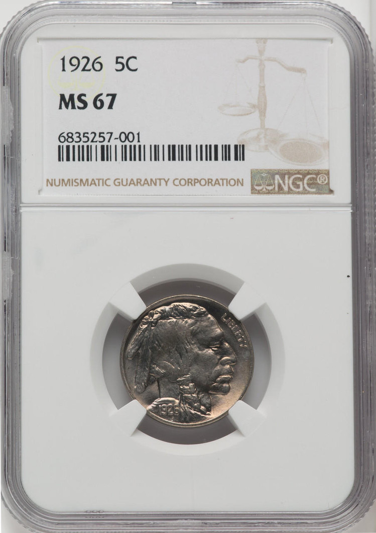 Bullionshark 1926 Buffalo Nickel NGC MS67 