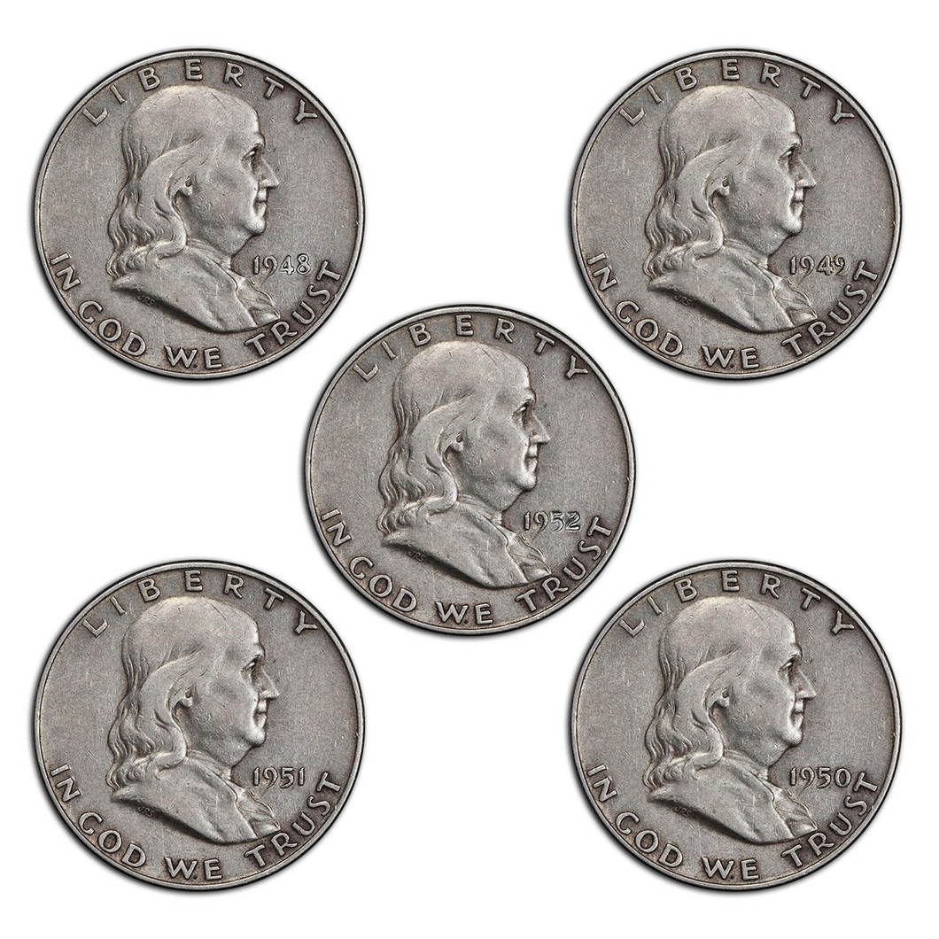 Bullionshark The First 5 "D Mint" Franklin Half Dollar Collection - 5pc Set 