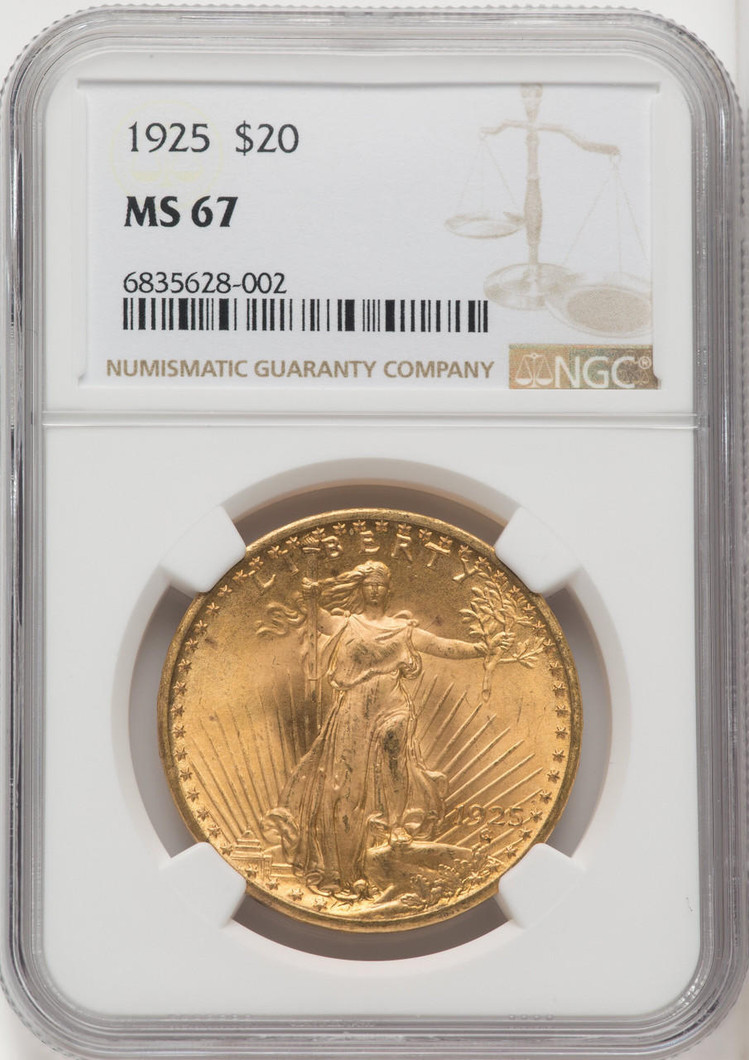  1925 $20 Saint Gaudens NGC MS67 - 767362038 