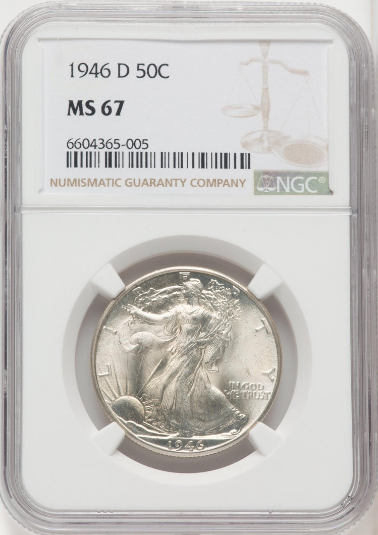 Bullionshark 1946-D Walking Liberty Half Dollar NGC MS67 