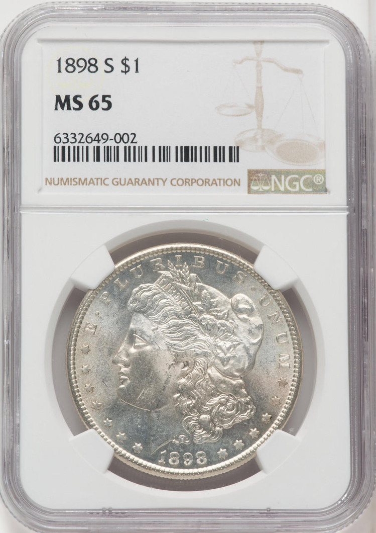 Bullionshark 1898-S Morgan Silver Dollar NGC MS65 