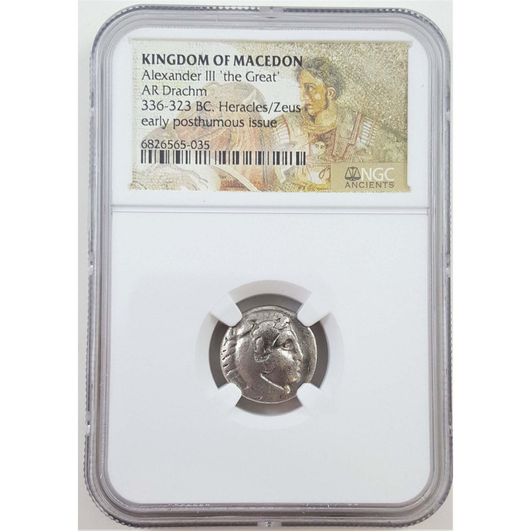 Bullionshark Ancient Greek, Macedonian Empire, Alexander the Great (336-323 BCE) NGC Certified Slab (VG) 